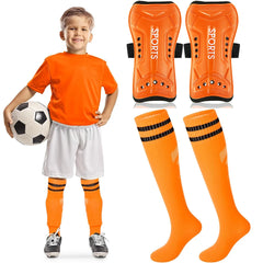 Loogdeel 2-Pair Kids’ Soccer Shin Guards with Socks – Youth Protective Gear