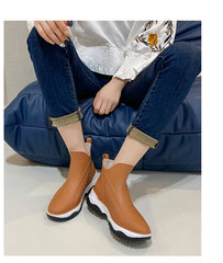 Women’s Waterproof Slip-On Ankle Rain Boots – PVC Anti-Slip Platform Shoes