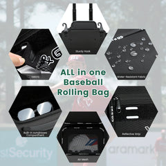 Multifunctional Outdoor Sports Trolley Baseball Bag – Large Capacity, Waterproof