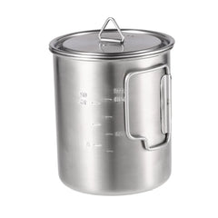 LIXADA 750ml Stainless Steel Camping Mug with Lid & Foldable Handle