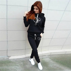 Women’s Fall/Winter Pullover Hoodie & Sweatpants Set – Loose Streetwear Two-Piece