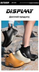 Unisex Short Tube Waterproof Rain Boots – Non-Slip Slip-On Outdoor Rubber Shoes