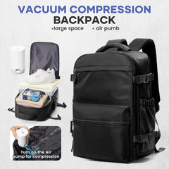 Expandable Vacuum Travel Backpack – Large Capacity Laptop & Business Bag for Men/Wome