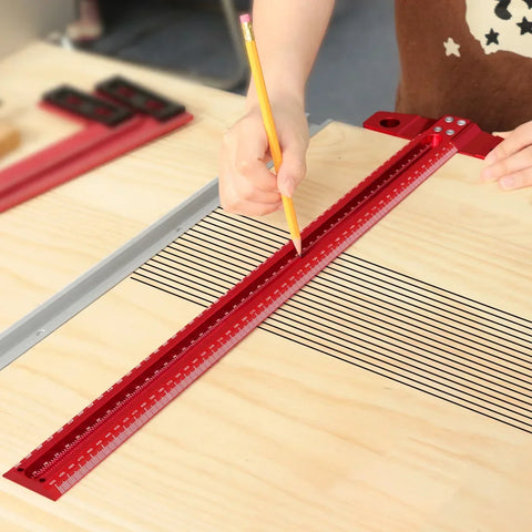 Precision Aluminum T-Ruler – Woodworking Marking & Scribing Gauge