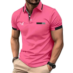 Men’s Golf Polo – Casual Color Block Short Sleeve