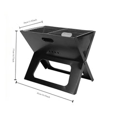 Portable Notebook BBQ Grill – Foldable Charcoal Barbecue Stove for Outdoor Camping & Picnics