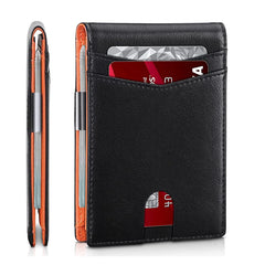Men’s Slim RFID Leather Wallet – Carbon Fiber Card Holder