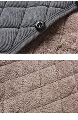 Men’s Winter Windproof Padded Jacket – Thick Fleece-Lined Diamond Quilted Coat