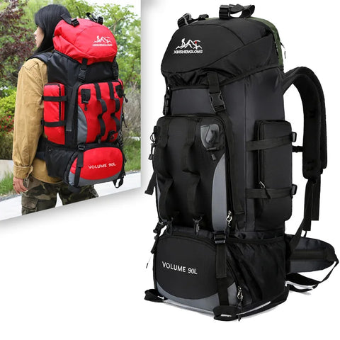 90L Waterproof Hiking Backpack – Large Capacity Camping & Trekking Rucksack for Men