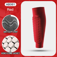 1PC Football Shin Guard Sleeve – Compression Calf Sock with Honeycomb Pads