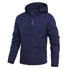 Men’s Waterproof Softshell Windbreaker – Lightweight Jacket with Removable Hood