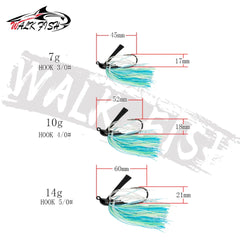 WALK FISH Spinner & Chatter Bait – 7g/10g/14g Weedless Bass Fishing Lure