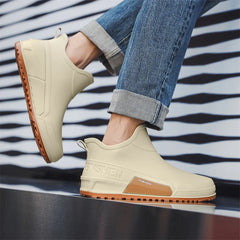 Unisex Short Tube Waterproof Rain Boots – Non-Slip Slip-On Outdoor Rubber Shoes