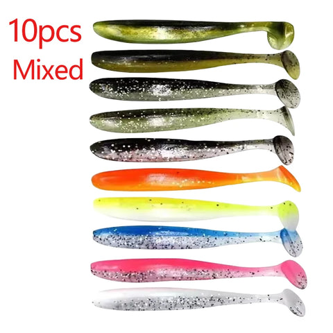 10-Pcs T-Tail Soft Fishing Baits