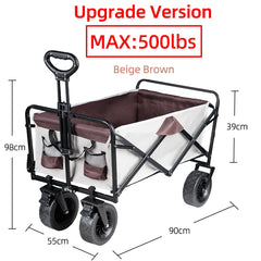 Collapsible Folding Utility Wagon – Heavy-Duty Beach & Camping Cart with Large Capacity