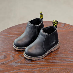 Kids Warm Plush Chelsea Boots – Autumn/Winter Fashion Ankle Boots with Zipper