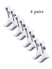 4 Pairs FS Mid-Tube Football Socks – Non-Slip & Breathable