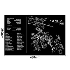 Gun Cleaning Rubber Mat — 3D Firearm Bench Mat / Mouse Pad (AR15 AK47 Glock 1911 etc.)