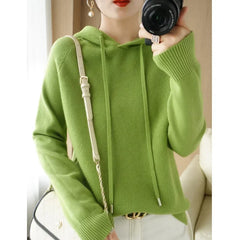 2025 Women’s Knit Hooded Sweater – Warm Autumn/Winter Casual Pullover
