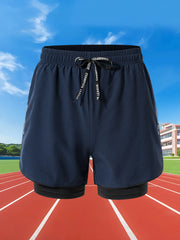 Men’s 2-in-1 Running Shorts – Quick Dry Double Layer Gym Shorts
