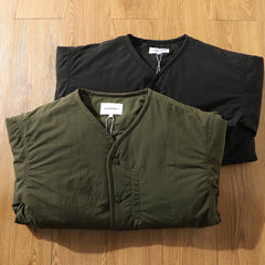 Retro Men's Cotton Jacket – Button-Up Waterproof Workwear Coat for Stylish Layering