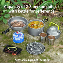 Lightweight Camping Cookware Set – Portable Pot & Pan Kit for 1–7 People
