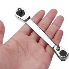 Mini Double-Ended Ratchet Wrench – 1/4" 72-Tooth Quick Socket Tool