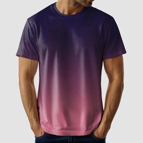 Men’s Gradient 3D Print T-Shirt – Colorful Summer Streetwear Oversized Tee