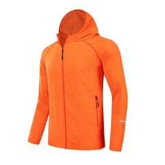 Reflective Quick-Dry Hooded Running Jacket – Lightweight Sun Protection Coat