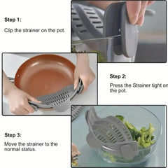 Clip-On Pot Strainer – Adjustable Kitchen Strainer for Pots & Pans