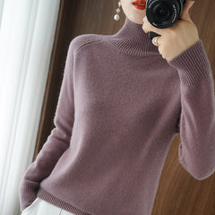 2025 Women’s Turtleneck Knit Sweater – Thick Warm Autumn/Winter Pullover