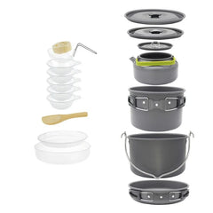 Lightweight Camping Cookware Set – Portable Pot & Pan Kit for 1–7 People
