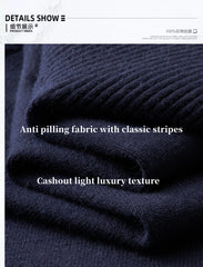 Luxury Men’s Striped Knit Sweater – Trendy Round Neck Autumn/Winter Pullover