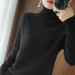2025 Women’s Turtleneck Knit Sweater – Thick Warm Autumn/Winter Pullover