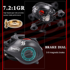 Sougayilang Baitcasting Fishing Rod & Reel Combo Kit – 5-Section Rod with Aluminum Spool Reel for Freshwater Bass Fishing