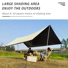Black Coated Camping Tarp – 99% UV Block Waterproof Sun Shelter Canopy