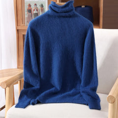 Women’s Mink Cashmere Pullover Sweater – High Collar