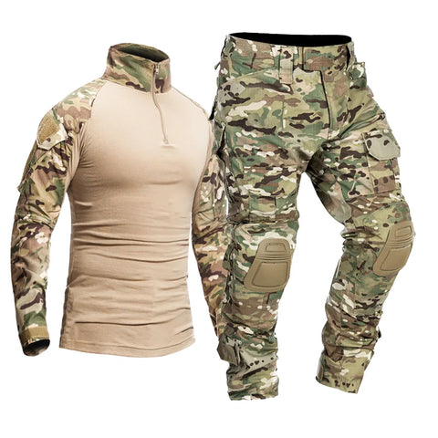 Men’s Multicam Tactical Uniform Set — Shirt & Pants for Hunting & Military Use