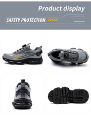 Rotating Button Men’s Safety Shoes – Anti-Smash, Anti-Puncture Work Sneakers