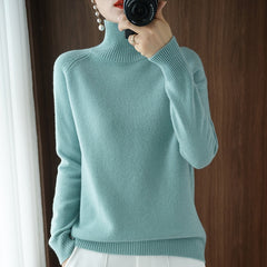 2025 Women’s Turtleneck Knit Sweater – Thick Warm Autumn/Winter Pullover