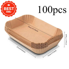 Extra Large Rectangular Air Fryer Liners – Non-Stick, Easy Clean, Oven Safe Paper Baskets