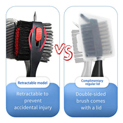 Golf Club Cleaning Brush with Groove Sharpener – Portable Golf Accessory