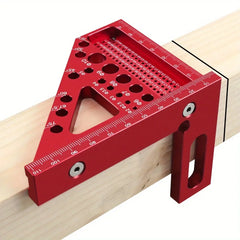 3D Multi-Angle Aluminum Measuring Ruler – 45°/90° Woodworking Square
