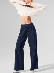 Women’s Elastic Waist Joggers – Wide Leg Casual Fitness Yoga Pants