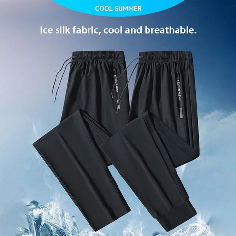 Men’s Quick-Dry Running Pants – Zipper Fitness Trousers