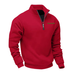 Men’s Heavy Fleece Half-Zip Stand Collar Sweater