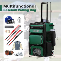 Multifunctional Outdoor Sports Trolley Baseball Bag – Large Capacity, Waterproof