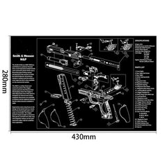 Gun Cleaning Rubber Mat — 3D Firearm Bench Mat / Mouse Pad (AR15 AK47 Glock 1911 etc.)