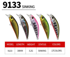 38mm Mini Sinking Minnow Fishing Lure