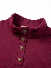 Men’s Henley Stand-Collar Pullover – Casual Long-Sleeve Sweatshirt